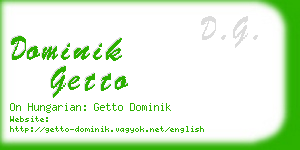 dominik getto business card